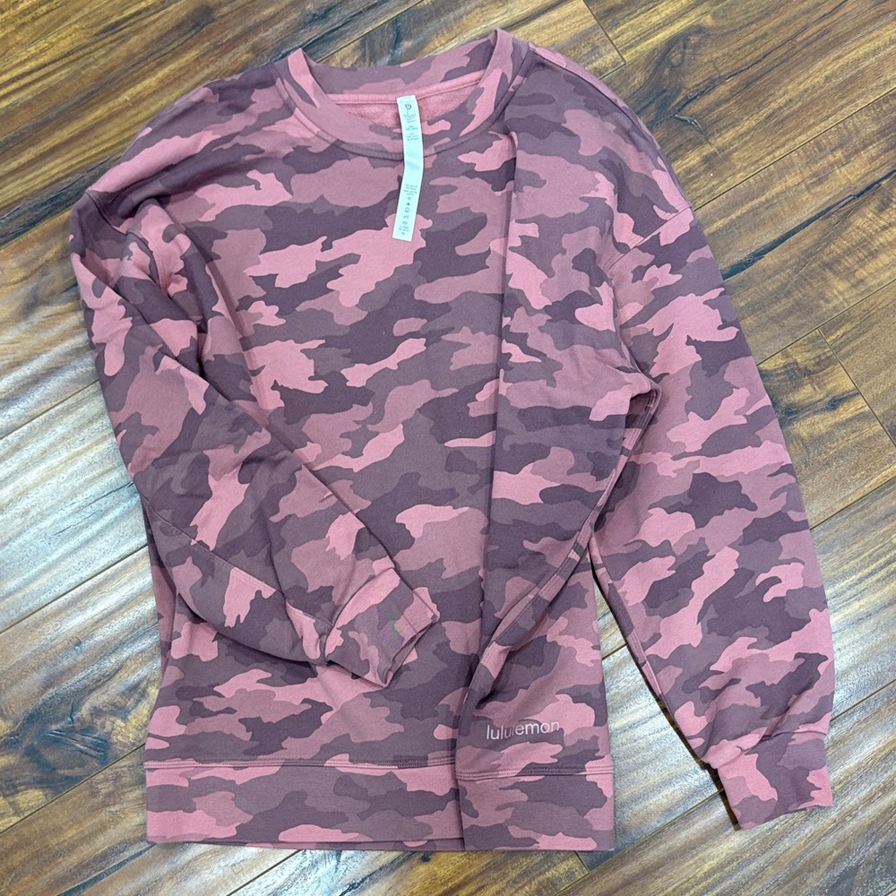 lululemon Rose Pink Camo Pullover Crewneck